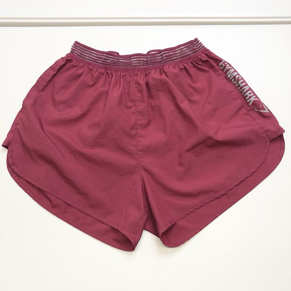 Gymshark Mesh Waits Running Shorts Women’s Sz Large Deep Red Lightweight - Picture 1 of 6